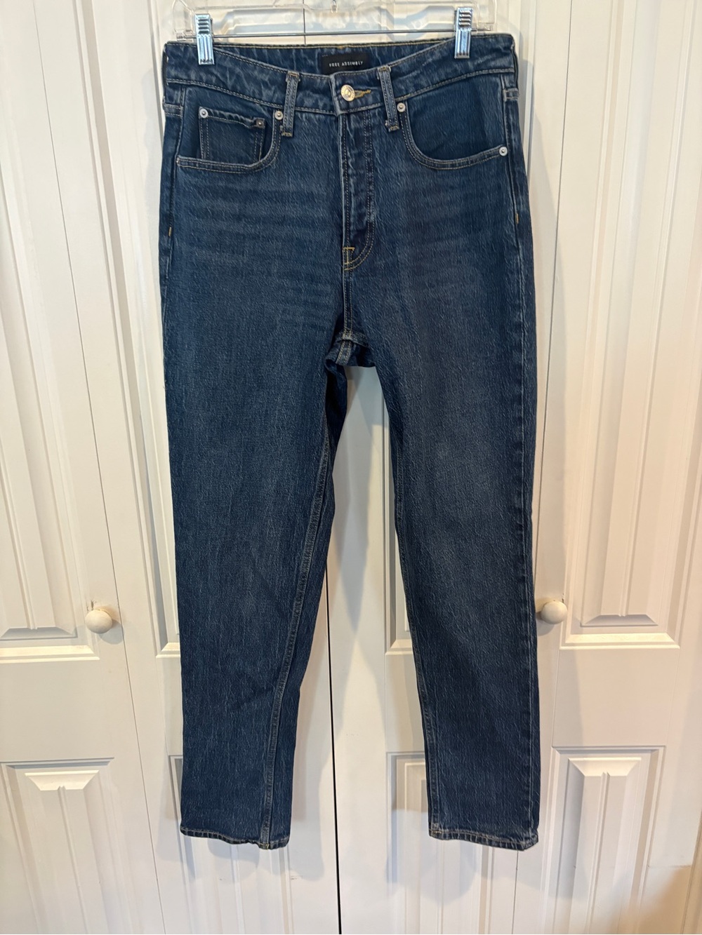 Free assembly super high rise straight leg jeans size 8